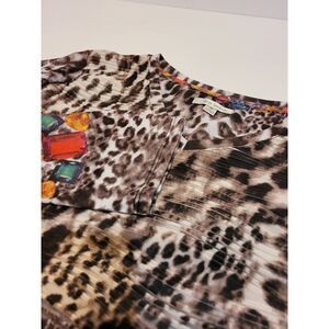 Erin London‎ animal print tshirt, 3/4 sleeve, size M